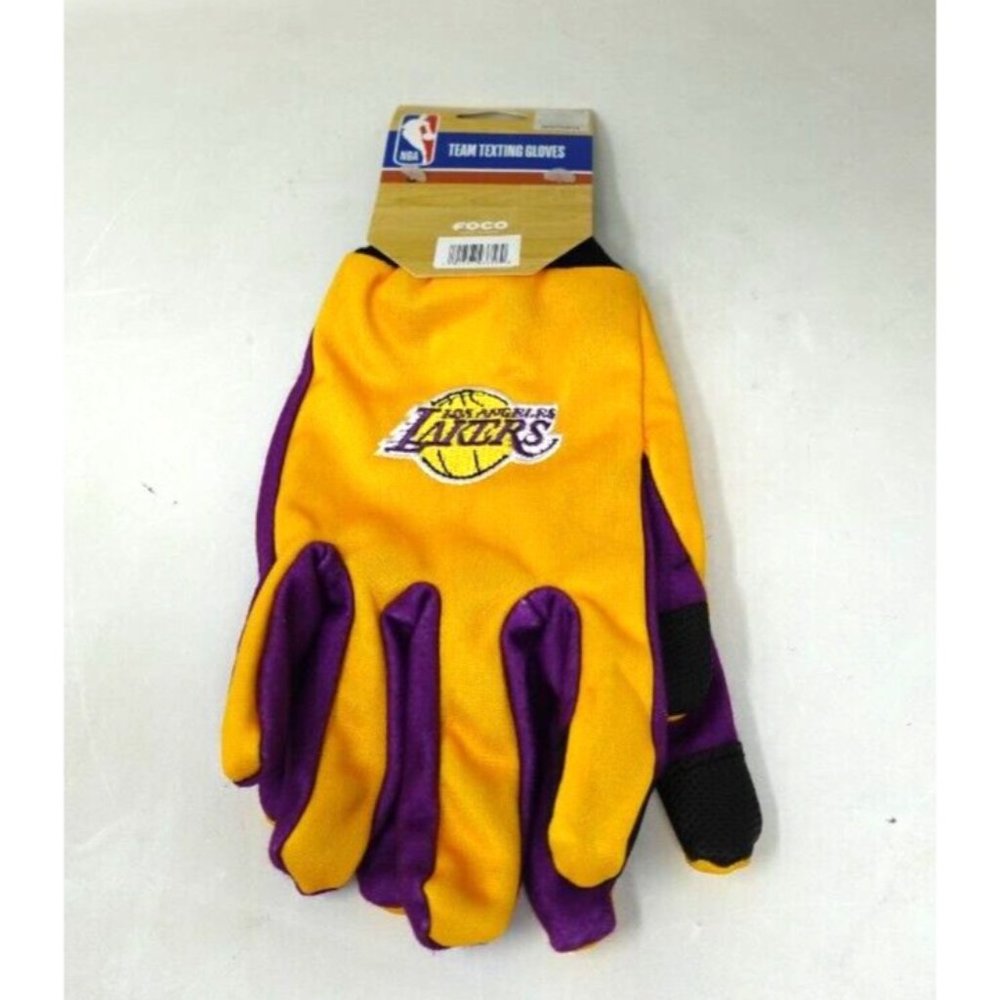 Los Angeles Lakers Texting Gloves NEW One Size Fits Most FOCO